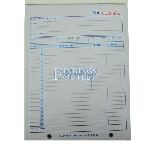 Retail Sales Receipt Order Book Receipt