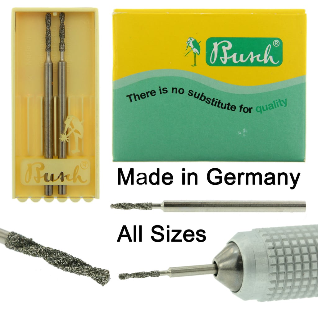 Busch Diamond Twist Drill Figure 439 Pack of 2 Jewelry Twist Drills 008-015  Made In Germany - Findings Outlet