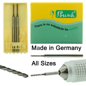 Busch Carbide Large Twist Drill Figure 203HM Pack of 2 Jewelry Twist Drills 009-012 Made In Germany