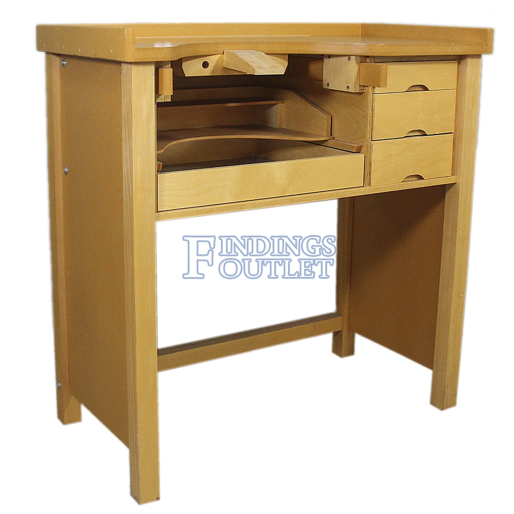 Hardwood Jewelry Workbench With Four Drawers - Findings Outlet