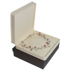 Cream Soft Leather Necklace Box Display Jewelry Gift Box 1/2 Dozen