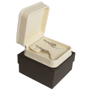 Cream Soft Leather Earring Box Display Jewelry Gift Box 1 Dozen