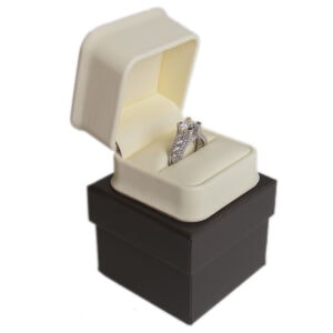 Cream Soft Leather Ring Box Display Jewelry Gift Box 1 Dozen
