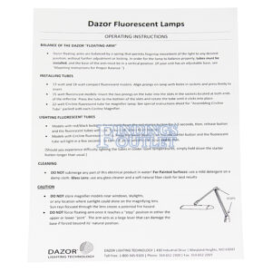 Dazor 3-Tube Fluorescent Clamp Style Jewelers Bench Lamp Instruction