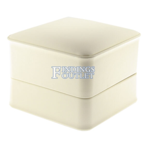 Cream Soft Leather Watch Box Display Jewelry Gift Box 1 Dozen Closed