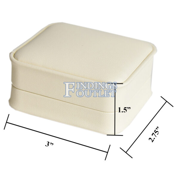 Cream Soft Leather Earring Box Display Jewelry Gift Box 1 Dozen Dimensions
