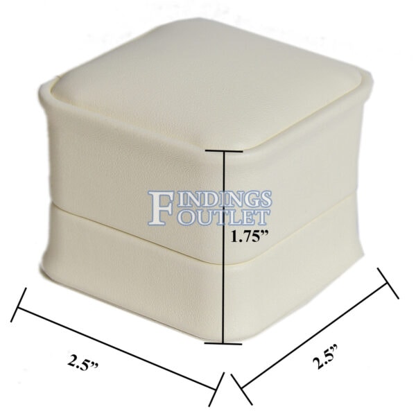 Cream Soft Leather Ring Box Display Jewelry Gift Box 1 Dozen Dimensions