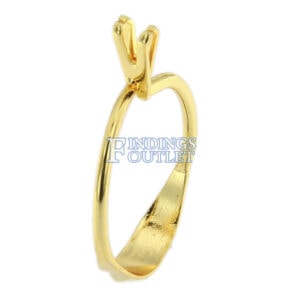 Diamond Gemstone Holder Ring Display Adjustable Prong Gold Tone Jewelry Tool Side