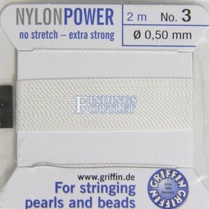 Griffin Nylon Pearl Bead Stringing Cord Size #3 Cord Back