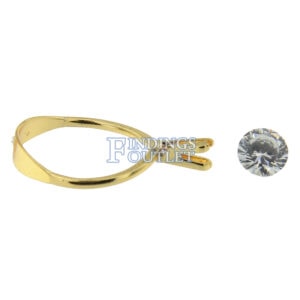 Diamond Gemstone Holder Ring Display Adjustable Prong Gold Tone Jewelry Tool Loose
